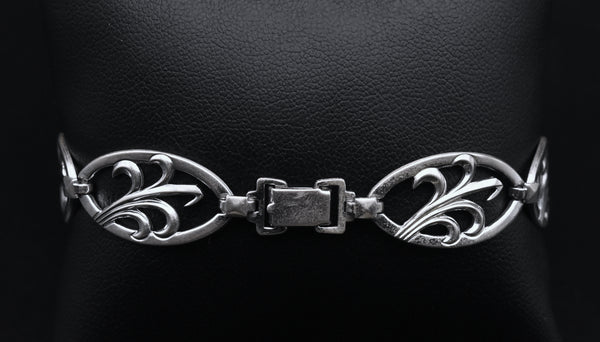 W.E. Richards - Vintage Sterling Silver Link Bracelet - 7.25"