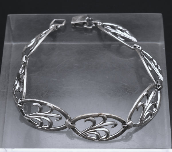 W.E. Richards - Vintage Sterling Silver Link Bracelet - 7.25"