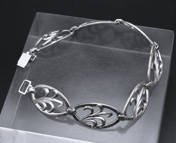 W.E. Richards - Vintage Sterling Silver Link Bracelet - 7.25"