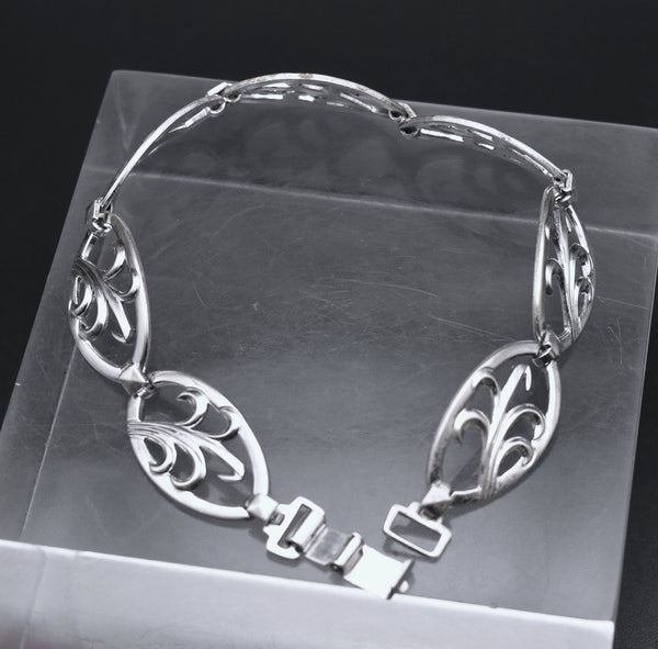 W.E. Richards - Vintage Sterling Silver Link Bracelet - 7.25"