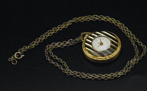 Lucerne - Vintage Swiss Pendant Watch Chain Necklace - 24"