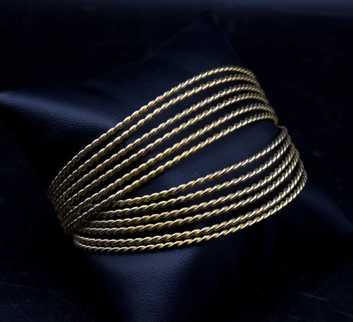 Lanvin - Vintage Gold Tone Wire Cuff Bracelet