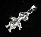 Vintage Sterling Silver and Rhinestone Girl Charm