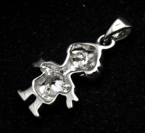 Vintage Sterling Silver and Rhinestone Girl Charm