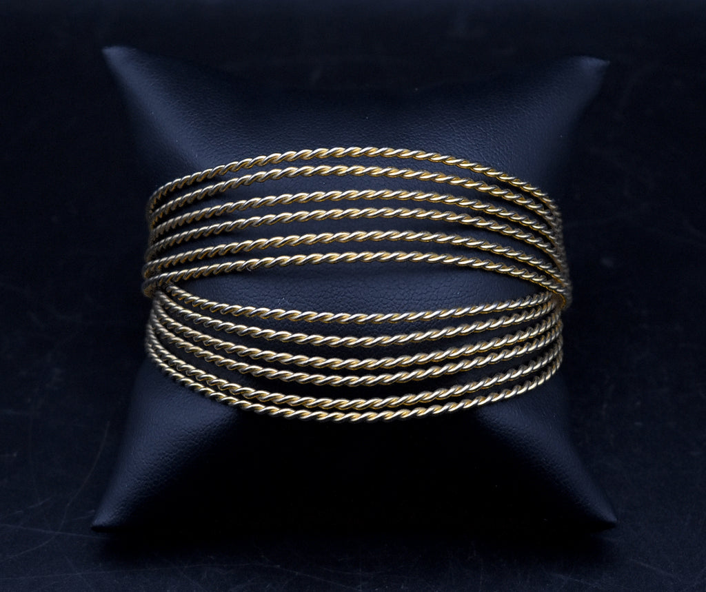 Lanvin - Vintage Gold Tone Wire Cuff Bracelet