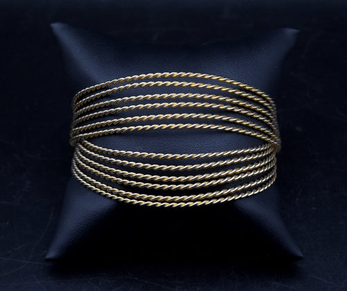 Lanvin - Vintage Gold Tone Wire Cuff Bracelet