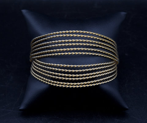 Lanvin - Vintage Gold Tone Wire Cuff Bracelet