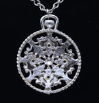 Vintage Faux Lapis Lazuli Silver Tone Pendant Chain Necklace - 20.5"