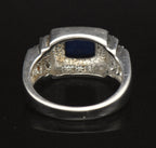 Ross-Simons - Vintage Lapis Lazuli and Pink Crystal Sterling Silver Ring - Size 9.75