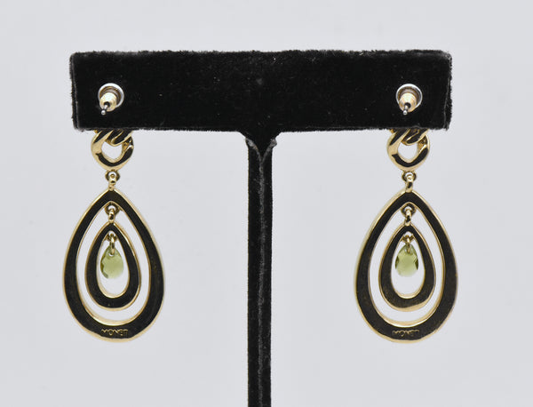 Monet - Vintage Gold Tone Faux Peridot Earrings