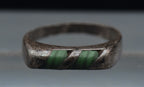 Vintage Handmade Sterling Silver Malachite Ring - Size 4.5 BROKEN