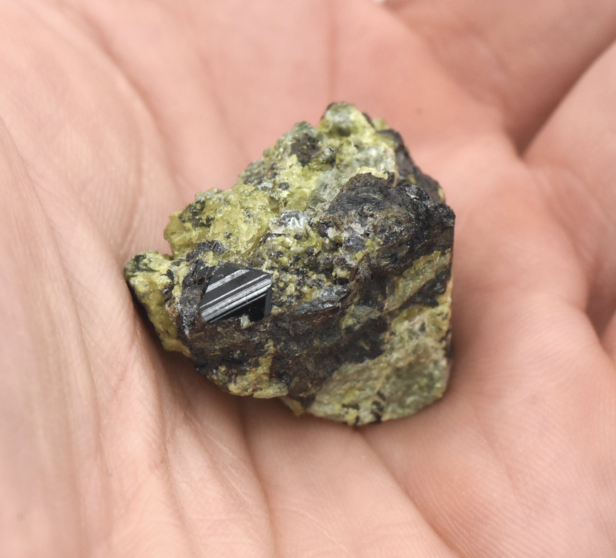 Magnetite with Epidote Crystal Cluster Mineral Specimen - Afghanistan