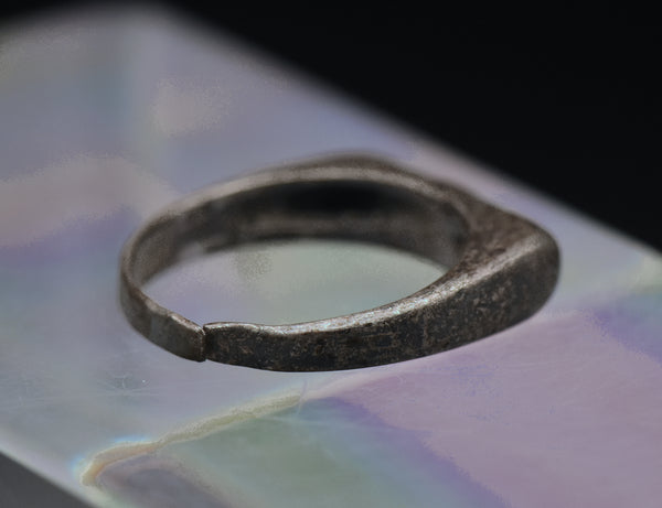 Vintage Handmade Sterling Silver Malachite Ring - Size 4.5 BROKEN