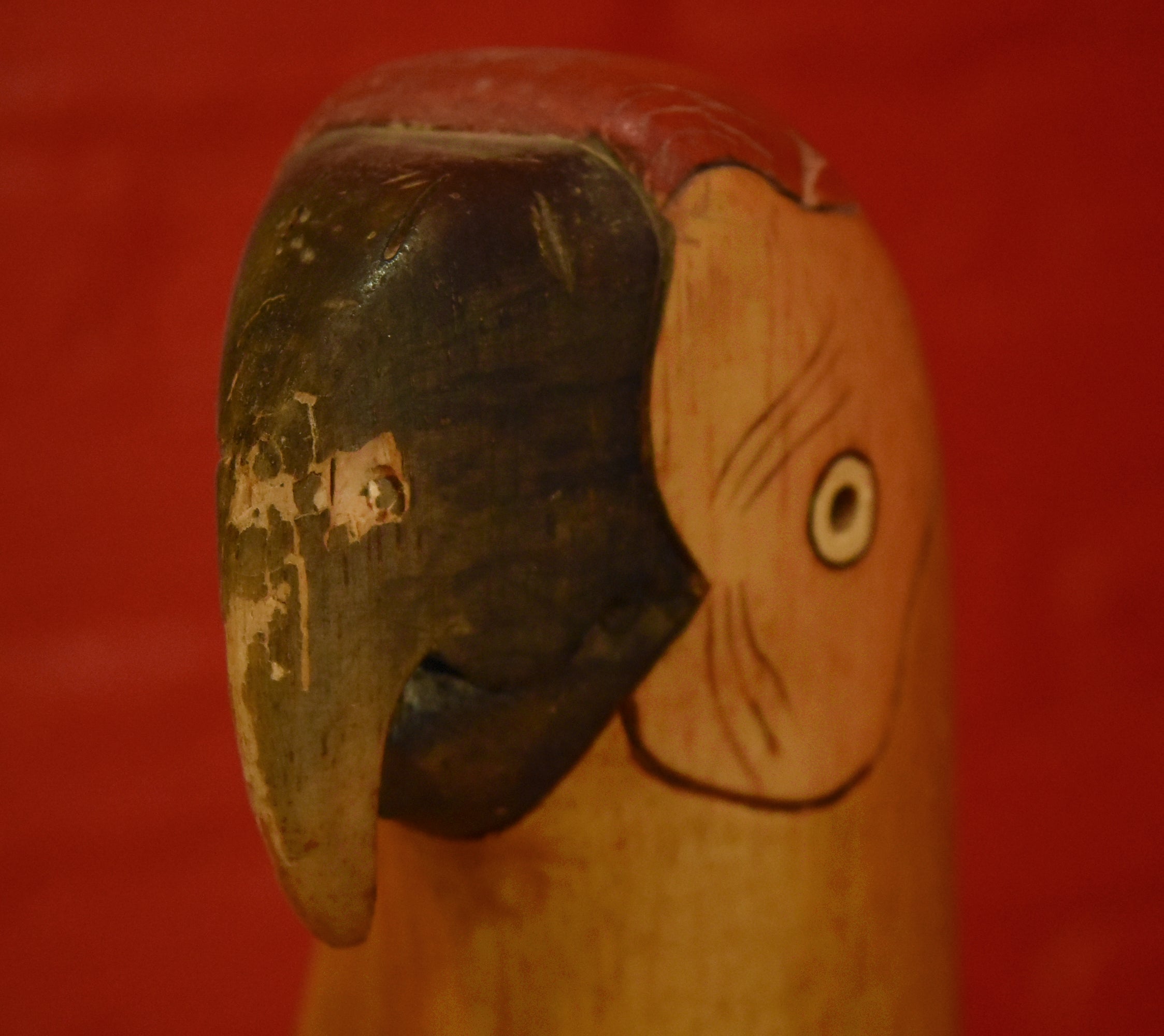 Vintage Macaw Hand Carved Hand Painted Balsa Sculpture