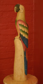 Vintage Macaw Hand Carved Hand Painted Balsa Sculpture