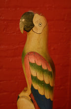 Vintage Macaw Hand Carved Hand Painted Balsa Sculpture