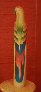Vintage Macaw Hand Carved Hand Painted Balsa Sculpture