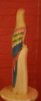Vintage Macaw Hand Carved Hand Painted Balsa Sculpture