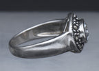 Sterling Silver Cubic Zirconia and Marcasite Ring - Size 6