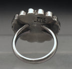 Vintage Sterling Silver Imitation Malachite Ring - Size 6