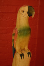 Vintage Macaw Hand Carved Hand Painted Balsa Sculpture