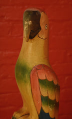 Vintage Macaw Hand Carved Hand Painted Balsa Sculpture