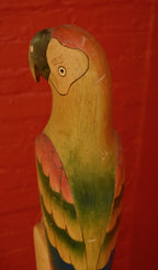 Vintage Macaw Hand Carved Hand Painted Balsa Sculpture