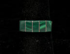 Vintage Handmade Silver Tone Metal Faux Malachite Ring - Size 7