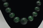 Vintage Hand Carved Malachite Bead Necklace - 27.5"