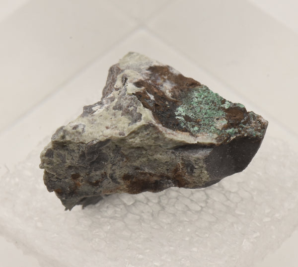 Halloysite with Malachite Thumbnail Specimen - Nevada