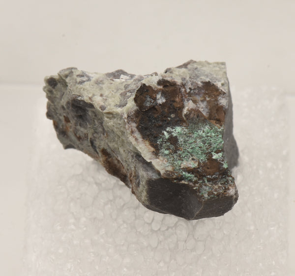 Halloysite with Malachite Thumbnail Specimen - Nevada