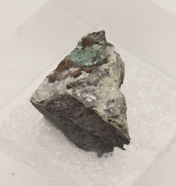 Halloysite with Malachite Thumbnail Specimen - Nevada