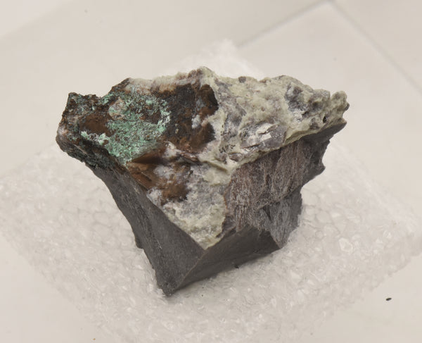 Halloysite with Malachite Thumbnail Specimen - Nevada