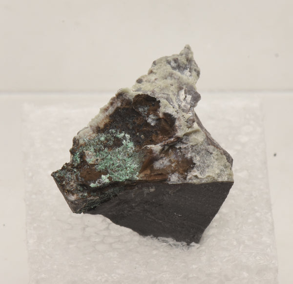 Halloysite with Malachite Thumbnail Specimen - Nevada