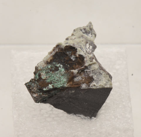 Halloysite with Malachite Thumbnail Specimen - Nevada