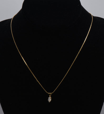 Cubic Zirconia Pendant on Chain Necklace - 18"