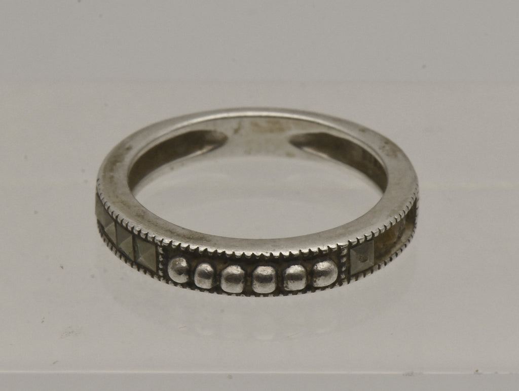 Judith Jack - Sterling Silver and Marcasite Band - Size 6 - MISSING STONES