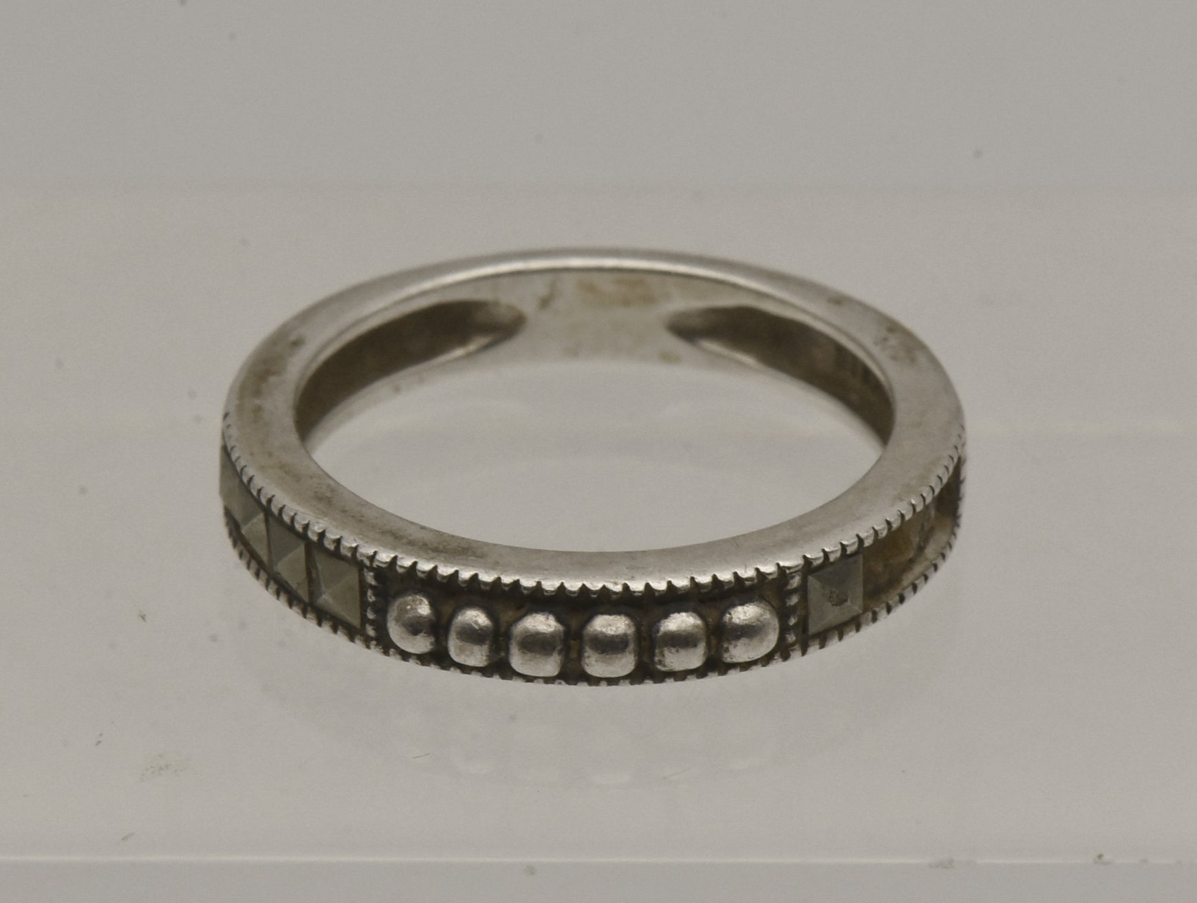 Judith Jack - Sterling Silver and Marcasite Band - Size 6 - MISSING STONES