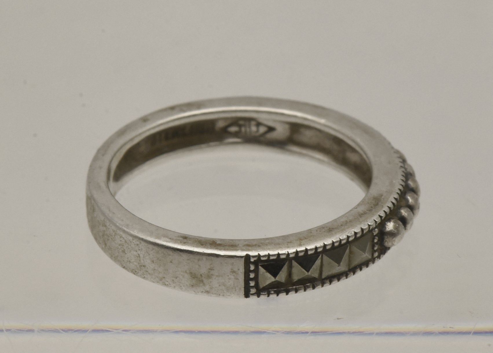 Judith Jack - Sterling Silver and Marcasite Band - Size 6 - MISSING STONES