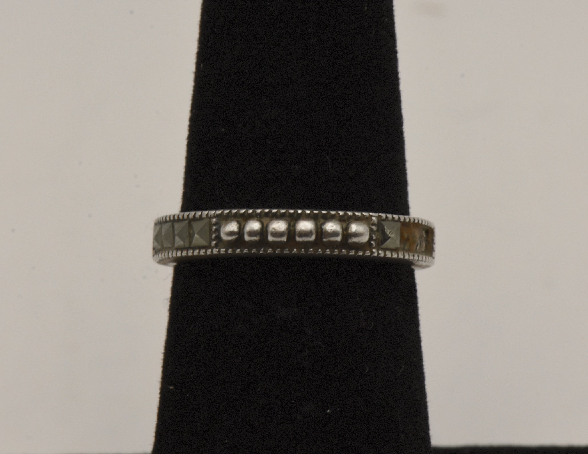 Judith Jack - Sterling Silver and Marcasite Band - Size 6 - MISSING STONES