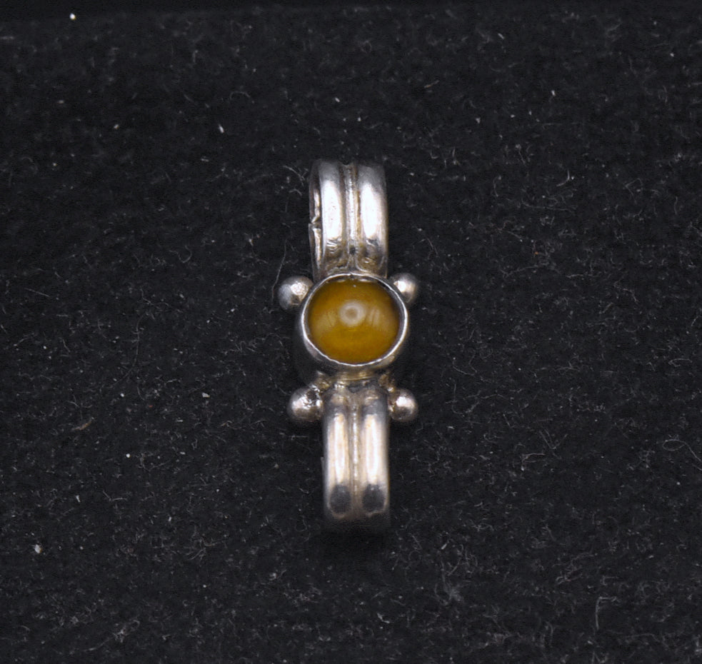 Vintage Handmade Sterling Silver Amber Pendant