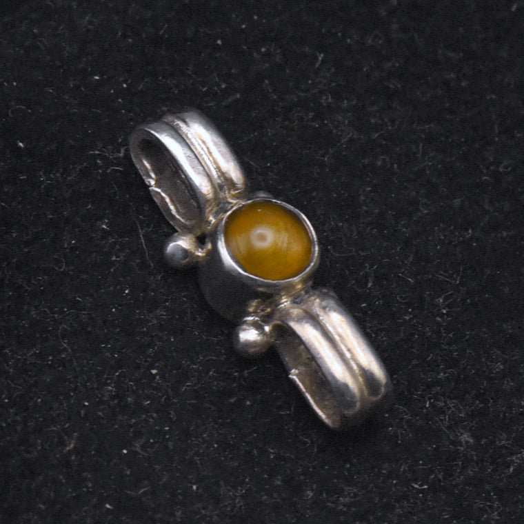 Vintage Handmade Sterling Silver Amber Pendant