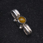 Vintage Handmade Sterling Silver Amber Pendant