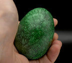 Malachite Carved Egg with Brass Stand