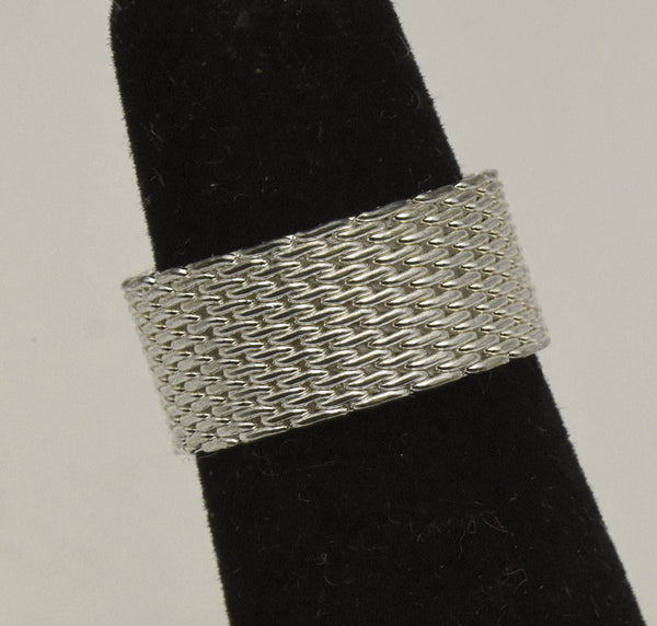 Sterling Silver Mesh Ring - Size 3.75