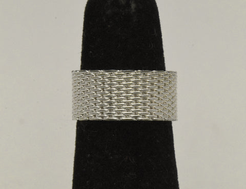 Sterling Silver Mesh Ring - Size 3.75