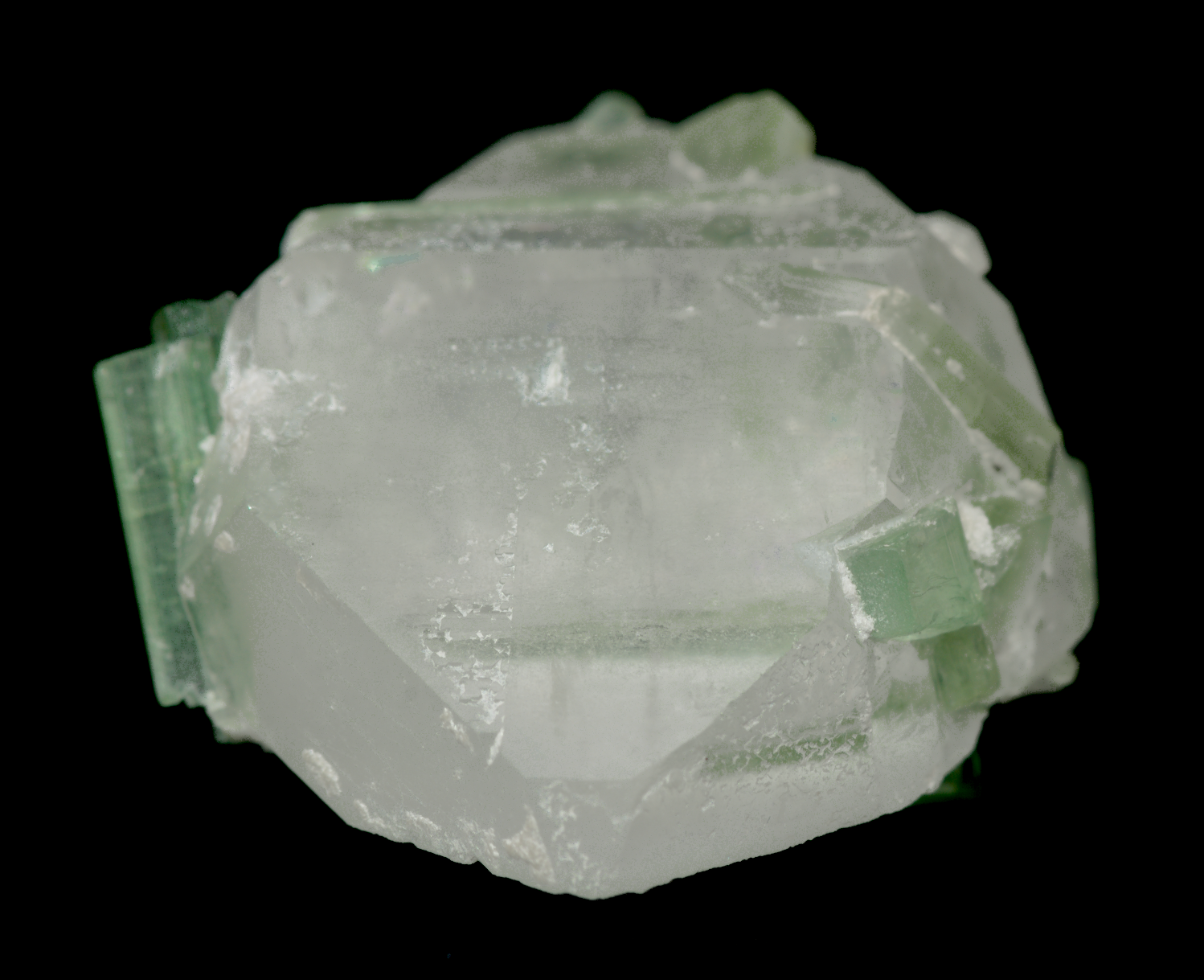 Morganite with Tourmaline Crystals Mineral Specimen - 10g