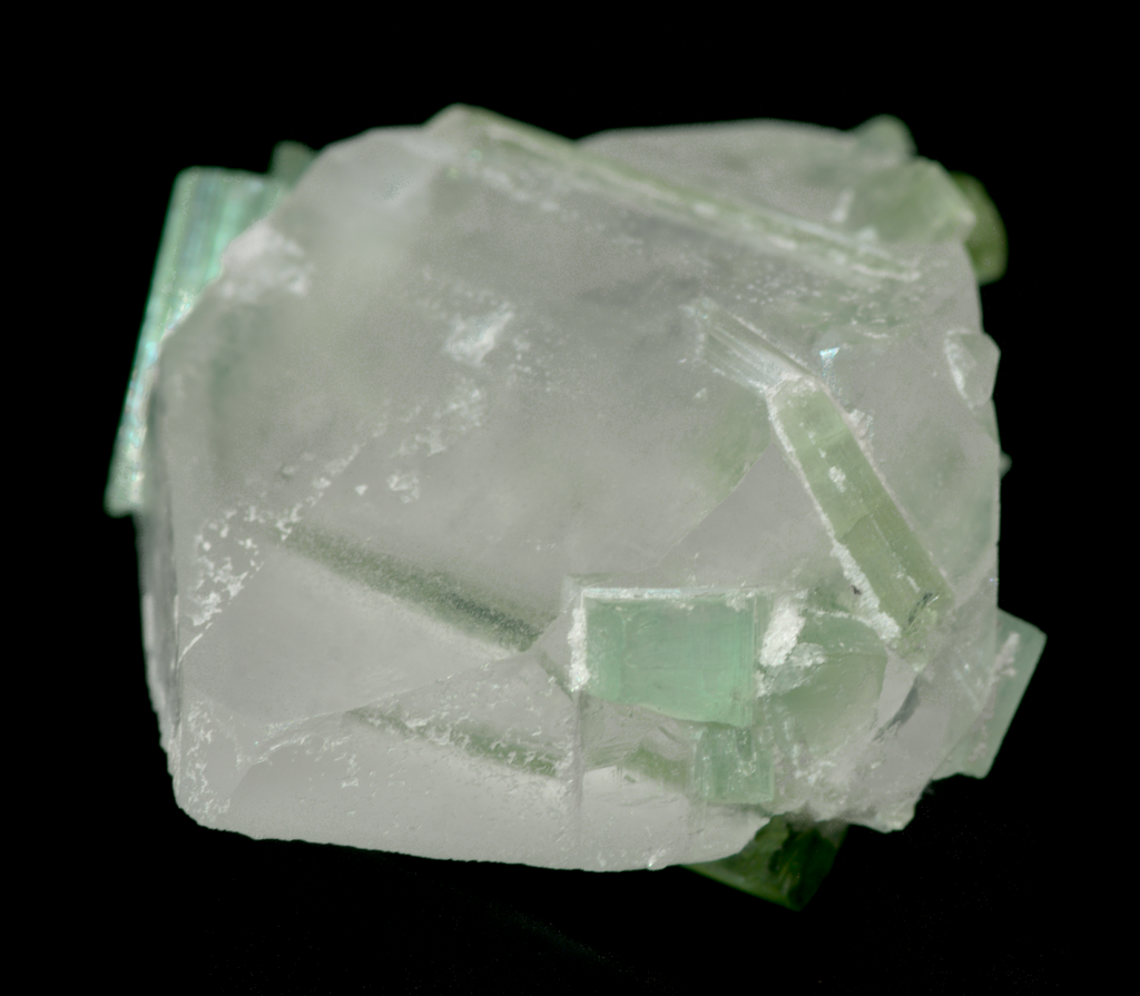 Morganite with Tourmaline Crystals Mineral Specimen - 10g