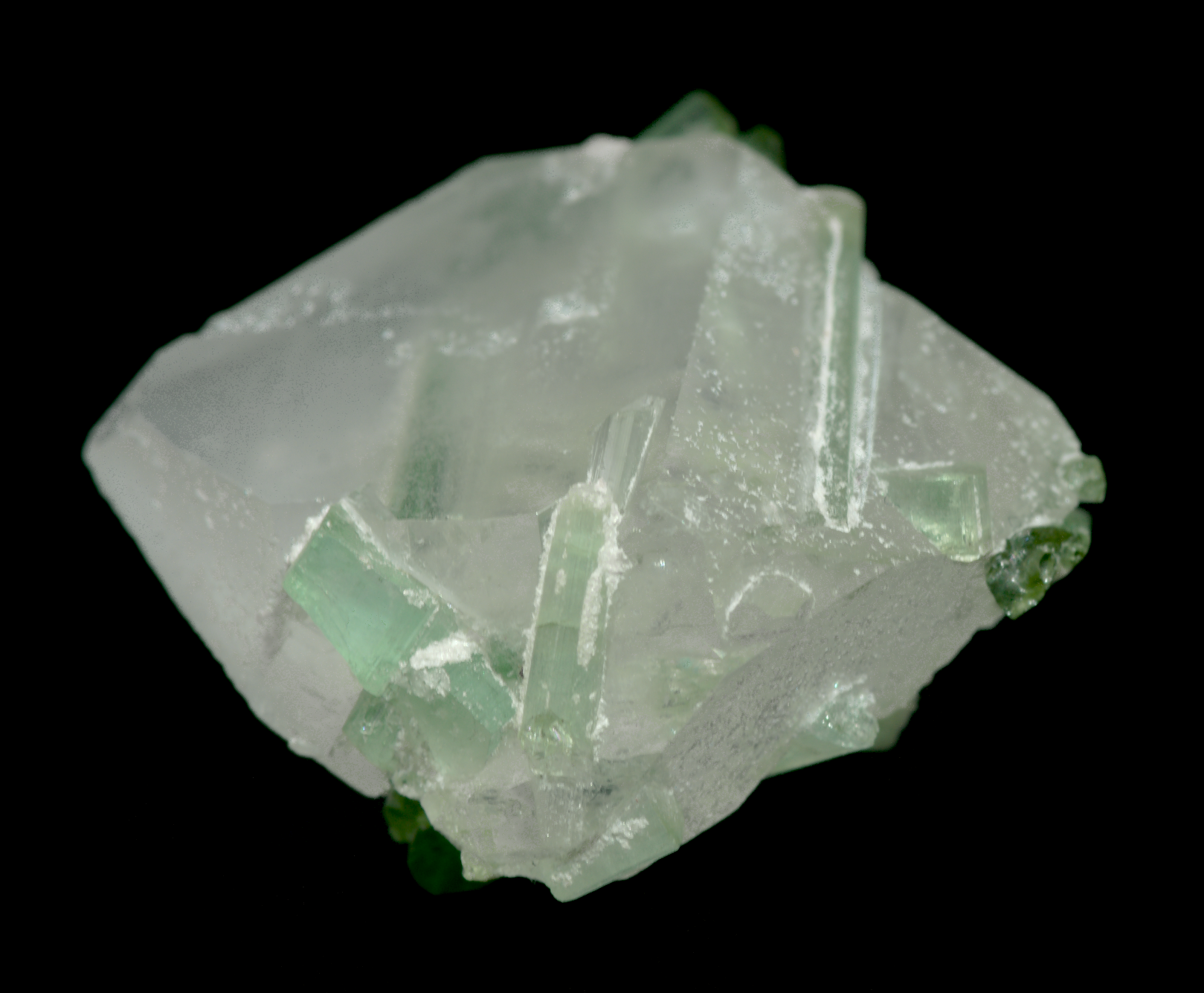 Morganite with Tourmaline Crystals Mineral Specimen - 10g