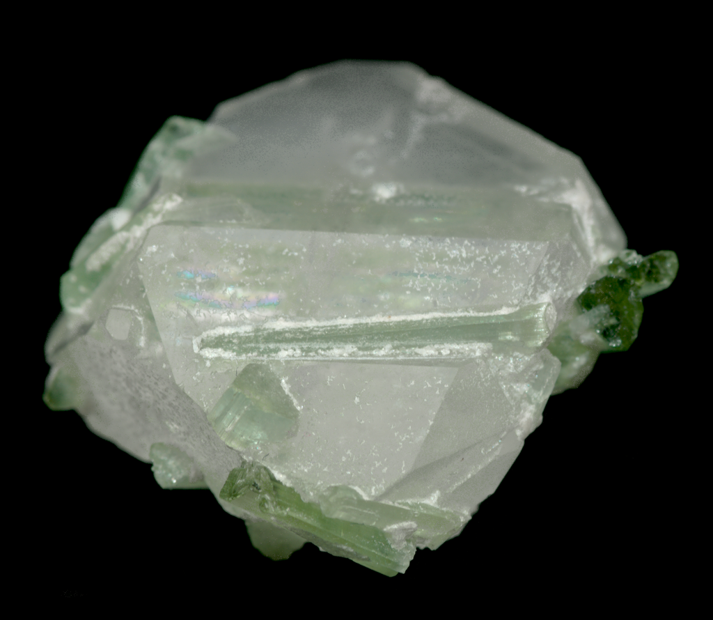 Morganite with Tourmaline Crystals Mineral Specimen - 10g